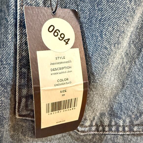 Veronica Beard Ryder High Rise Saddle Jeans Enough Said Size 29 NWT - Picture 10 of 10